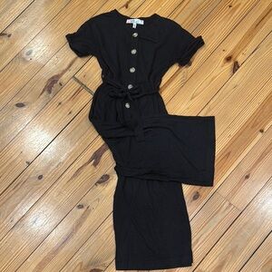 Black Button-Down Jumpsuit